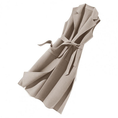 Moteriška rudeninė liemenė atviro dygsnio diržo terminė įpjova apykaklė Moteriška liemenė žieminis paltas pasimatymams