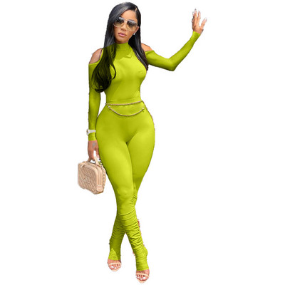 Laisvalaikio kombinezonas nuo pečių Moteriškas ilgas apatinis trikotažas Moteriškas kombinezonas Sportinis vienspalvis kombinezonas