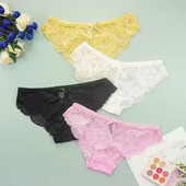 Moteriškos kelnaitės Seksualios nėriniuotos apatinės kelnaitės kvėpuojantis minkštas apatinis trikotažas Moteriškos kelnaitės Kelnaitės Sexy Permatomos moteriškos apatinės kelnės