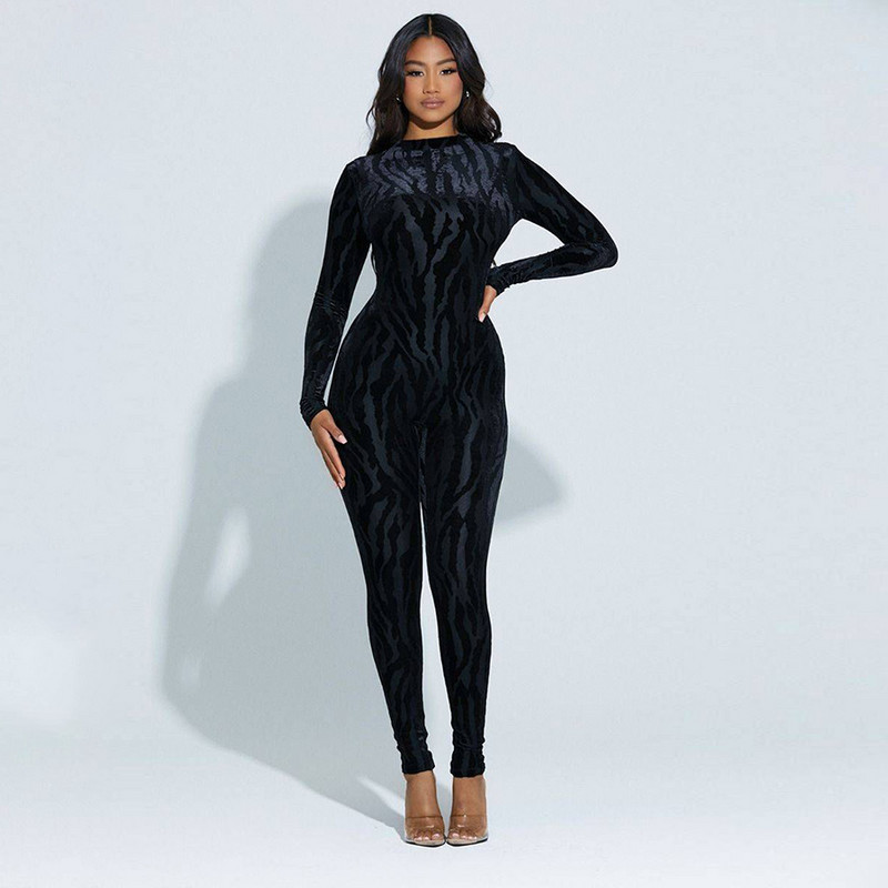 Dámsky overal s dlhým rukávom, priehľadnou sieťovinou, štíhly, priliehavý, streetwear, párty, večer, dlhý, dámsky overal