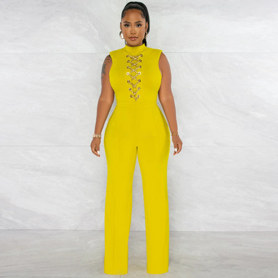 Casaul Ženski kombinezon Lančani križ bez rukava Duge široke hlače Sportsko odijelo Ulična odjeća Dugi kombinezon Ženski kombinezon Kombinezon