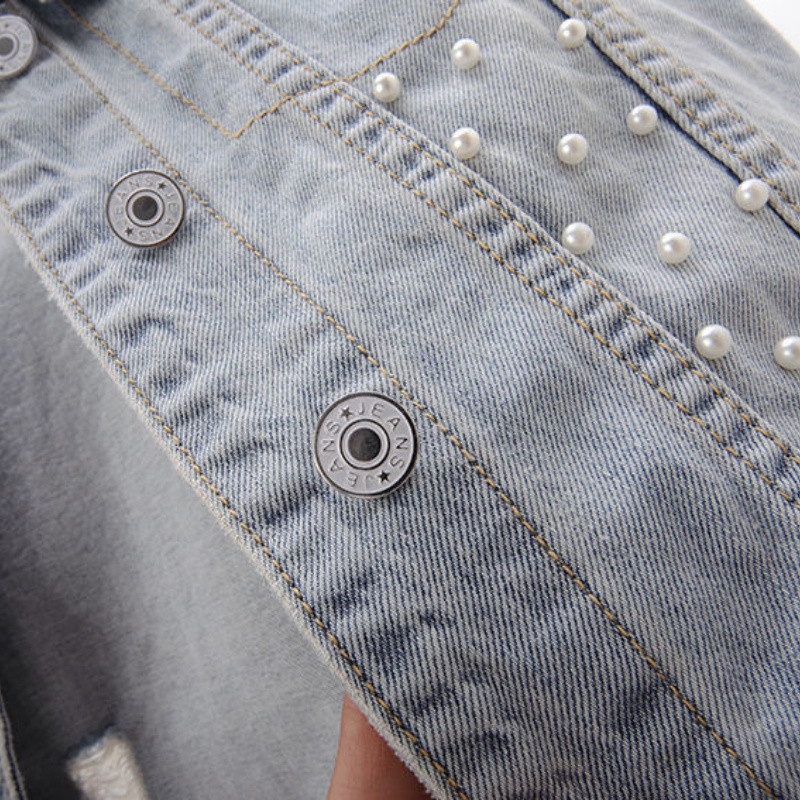 Naiste pitsist helmestega teksavest teksavest Moodne kardigan varrukateta 2023. aasta uus suvised lahtised ülisuured kardiganvestid