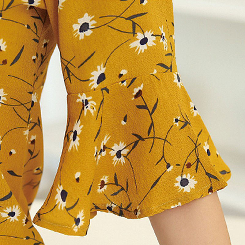 2018 Vară Femei Bluze și Topuri Bluză din șifon cu imprimeu floral Fundă cu mânecă scurtă Cămăși pentru femei Bluse Feminine Marimea Plus