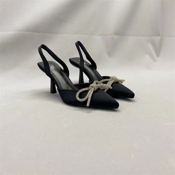 Дамски обувки с токчета 2023 г. Голи боти с остри пръсти Мулета с високи токчета Дамски обувки с високи токчета Черни дамски помпи Единични обувки Секси сандали