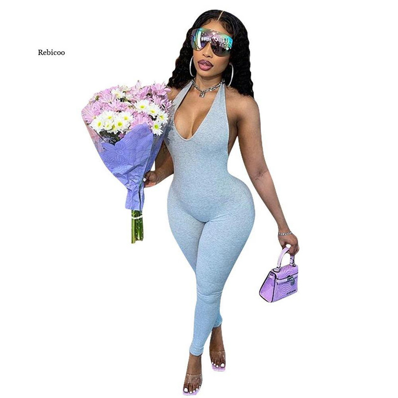 Sexy Off Shoulder Bodycon Moteriškas kombinezonas be nugaros, kūno rengybos komplektai Moteriški drabužiai Deep V One Piece klubiniai vakarėlių šliaužtinukai