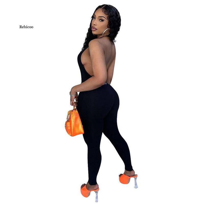 Sexy Off Shoulder Bodycon Moteriškas kombinezonas be nugaros, kūno rengybos komplektai Moteriški drabužiai Deep V One Piece klubiniai vakarėlių šliaužtinukai