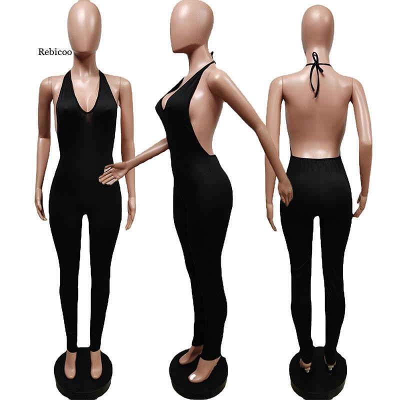 Sexy Off Shoulder Bodycon Moteriškas kombinezonas be nugaros, kūno rengybos komplektai Moteriški drabužiai Deep V One Piece klubiniai vakarėlių šliaužtinukai