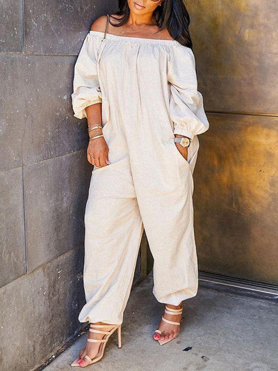 Στράπλες χωρίς πλάτη Λευκή μακρυμάνικη φόρμα τσέπης High Street Casual Office Lady Fashion Γυναικεία κορμάκια