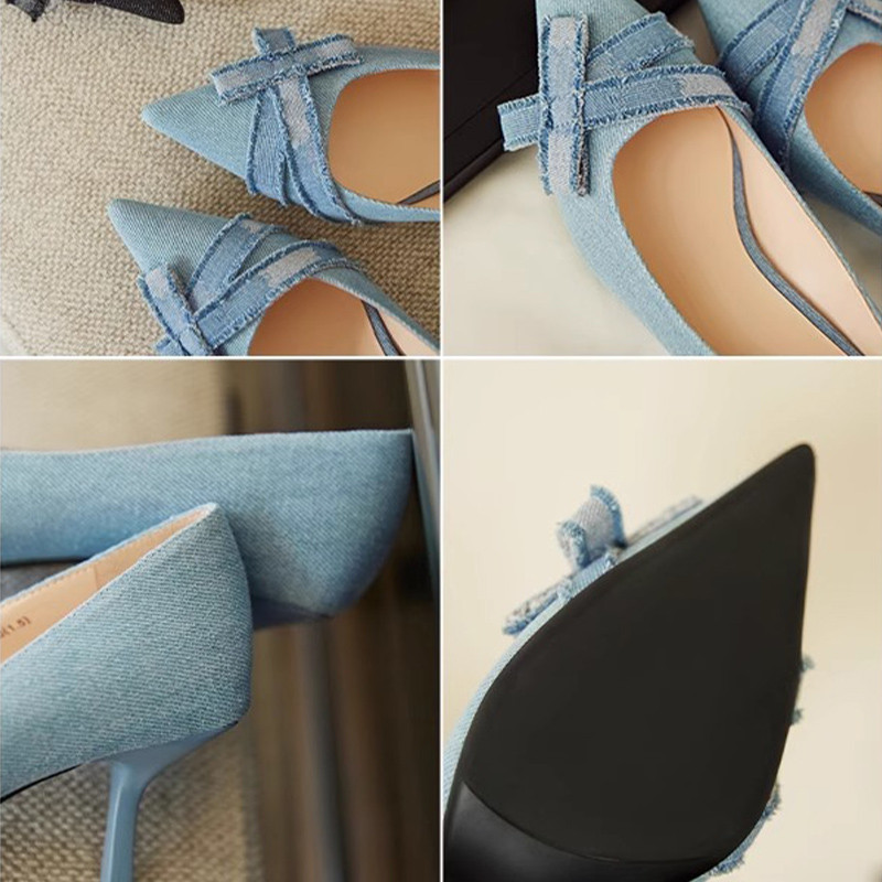 Marka Ženske kaubojske cipele s visokom potpeticom Seksi plitke sandale za zabavu, modne jesenske 2023., nove cipele sa šiljatim vrhovima, salonke Bottine Femme