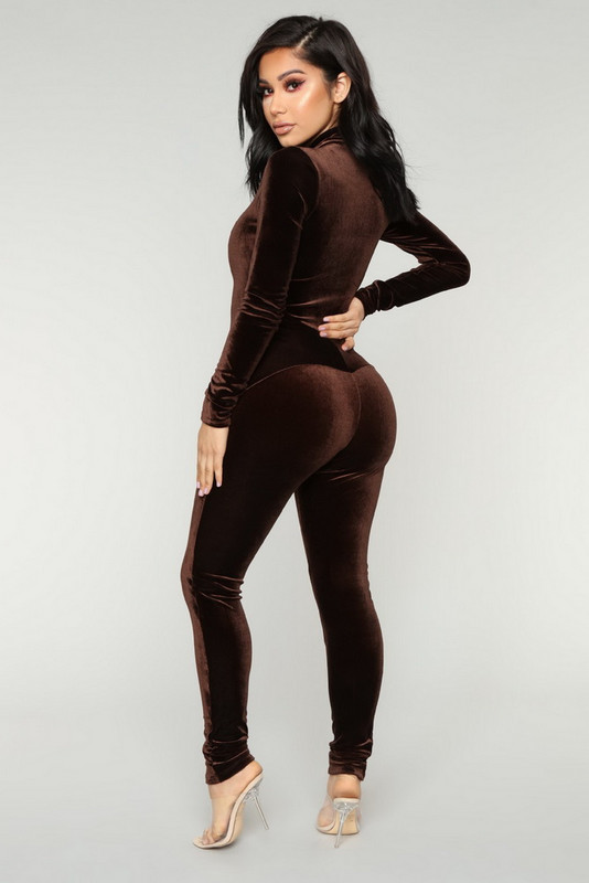 OKAYOASIS Livrare Gratuită Sexy Femeii cu mânecă lungă de toamnă din catifea Salopete Bodycon Elegante pentru femei