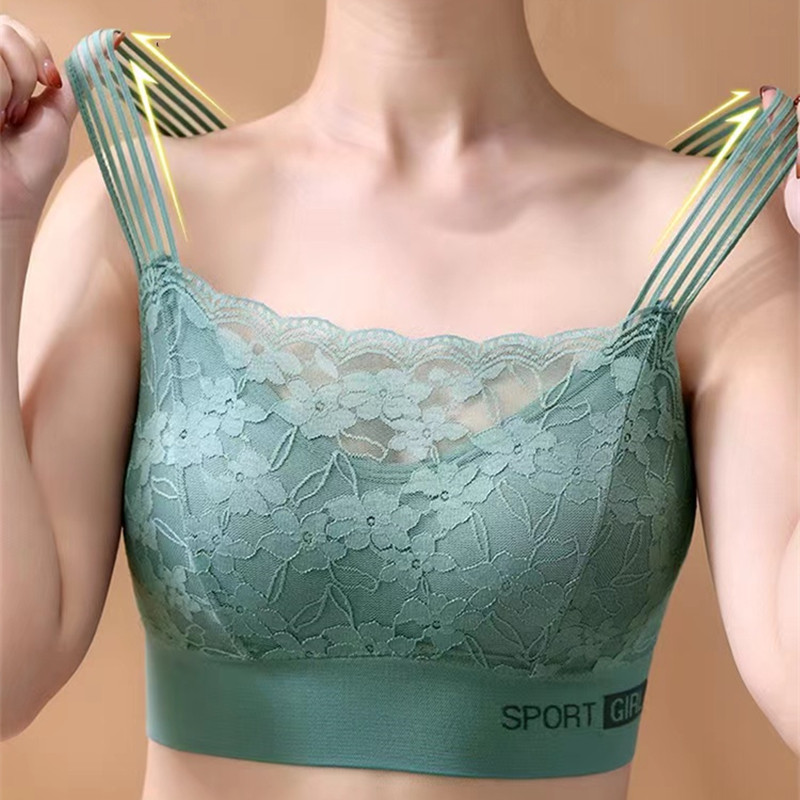 Sutien sexy din dantelă, fără sudură, mărime mare, confortabil, respirabil, pentru sport, frumusețe, vestă din spate, strâns pentru somn, înfășurat în piept.
