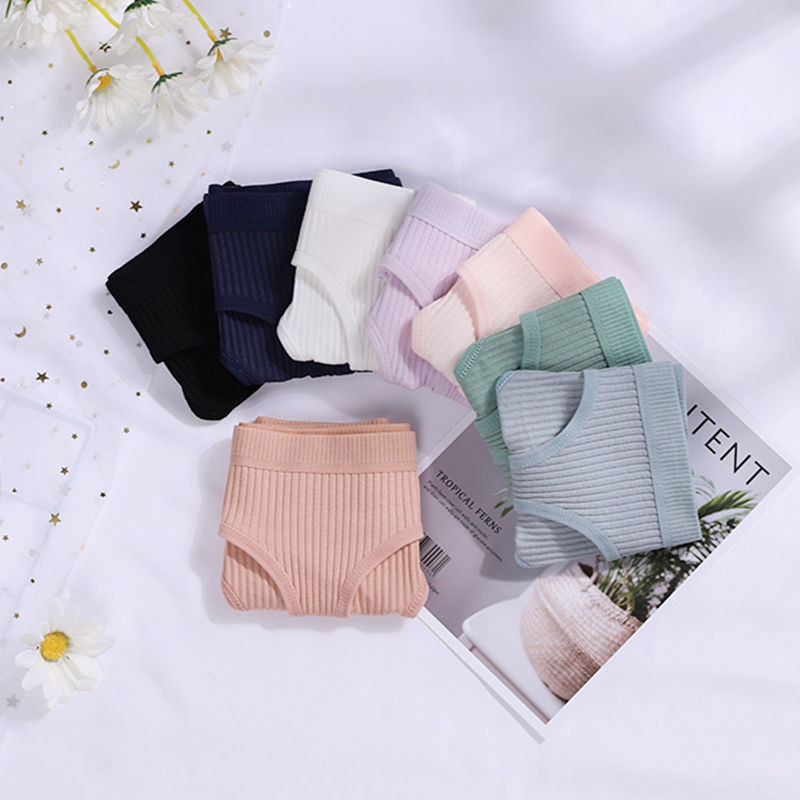 Gaćice s uzicom od 2 komada Pamučne ženske seksi gaćice Ženske rebraste tange Jednobojne Bikini gaćice s niskim strukom Donje rublje velikih veličina