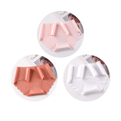 3 ks/sada bezšvových spodných prádel, hodvábnych dámskych jednofarebných nohavičiek, dámskych volánikových nohavičiek, dievčenských neviditeľných nohavičiek, sexy spodnej bielizne