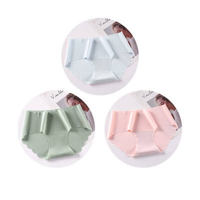 3 ks/sada bezšvových spodných prádel, hodvábnych dámskych jednofarebných nohavičiek, dámskych volánikových nohavičiek, dievčenských neviditeľných nohavičiek, sexy spodnej bielizne