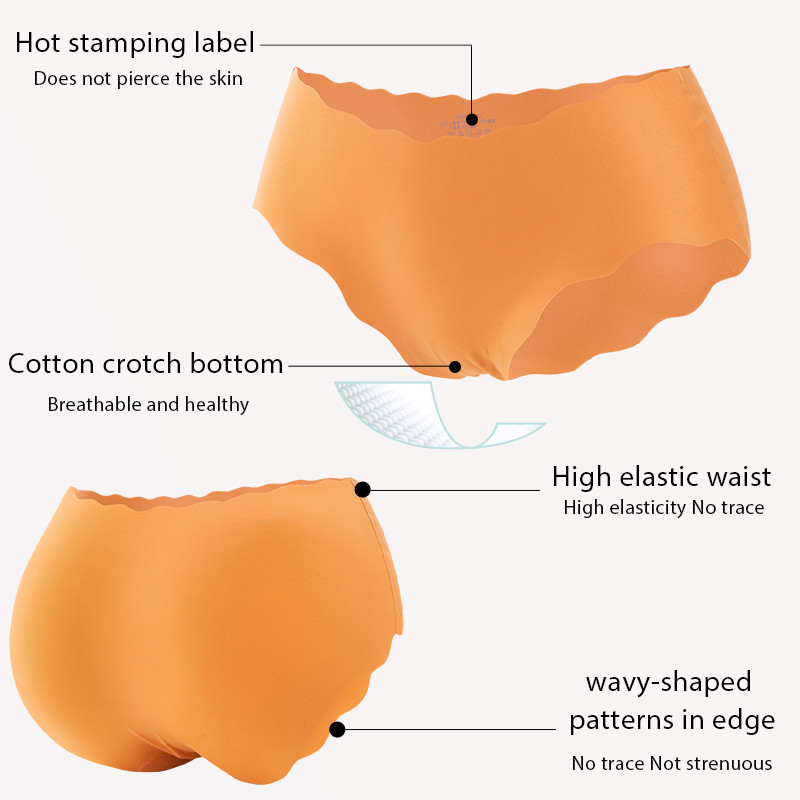 3 ks/sada bezšvových spodných prádel, hodvábnych dámskych jednofarebných nohavičiek, dámskych volánikových nohavičiek, dievčenských neviditeľných nohavičiek, sexy spodnej bielizne