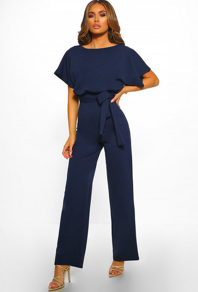 Office Lady Ceruza Jumpsuit Szexi Női O-nyak, Elegáns Masszív Egyenes Romper Overall