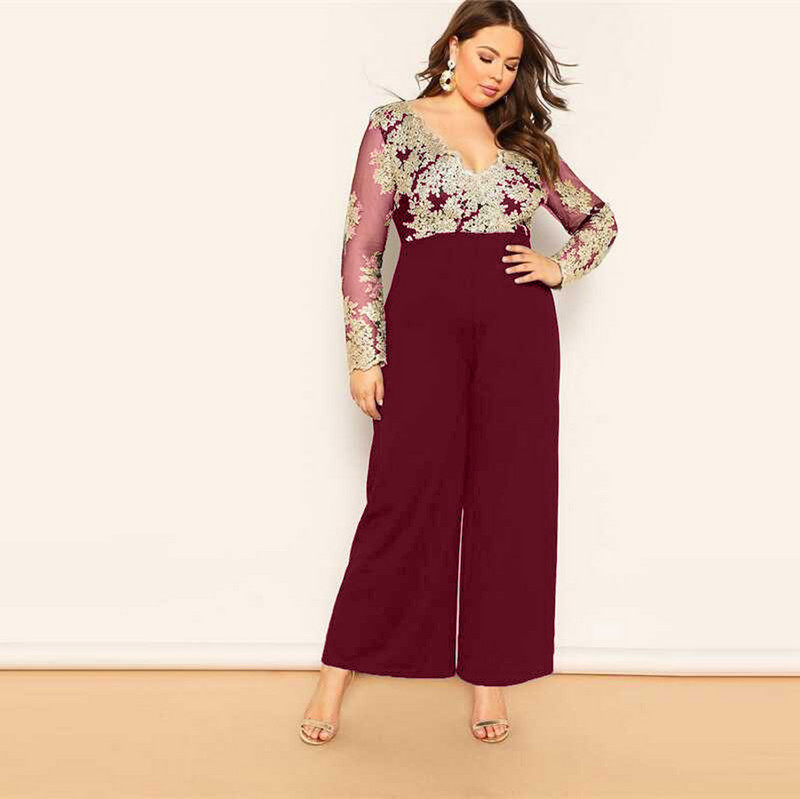 Ležerni kombinezon širokih nogavica Seksi ženski kombinezon s V-izrezom, elegantan ravni kombinezon za zabavu