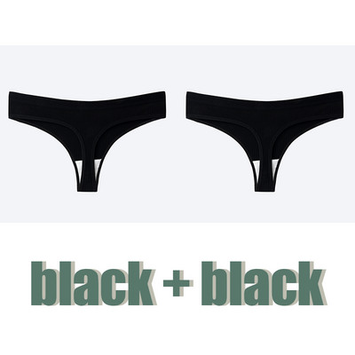 1/2kom Ženske seksi tange Ženske pamučne gaćice Niskog struka Prugaste jednobojne gaće Udobno intimno donje rublje