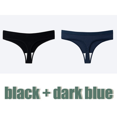 1/2kom Ženske seksi tange Ženske pamučne gaćice Niskog struka Prugaste jednobojne gaće Udobno intimno donje rublje