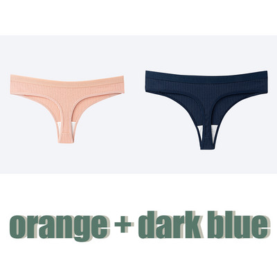 1/2kom Ženske seksi tange Ženske pamučne gaćice Niskog struka Prugaste jednobojne gaće Udobno intimno donje rublje