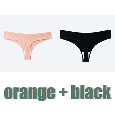 1/2kom Ženske seksi tange Ženske pamučne gaćice Niskog struka Prugaste jednobojne gaće Udobno intimno donje rublje