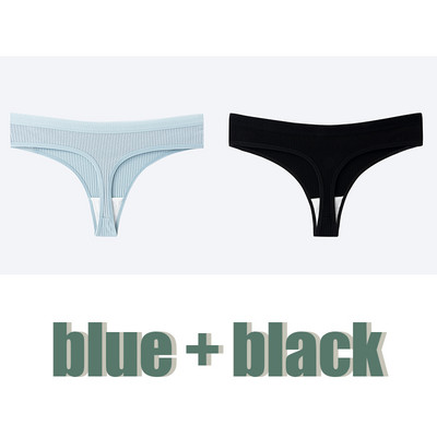 1/2kom Ženske seksi tange Ženske pamučne gaćice Niskog struka Prugaste jednobojne gaće Udobno intimno donje rublje