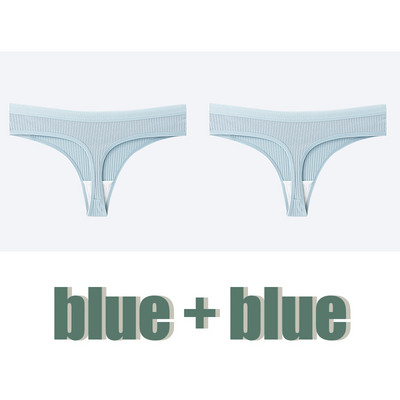 1/2kom Ženske seksi tange Ženske pamučne gaćice Niskog struka Prugaste jednobojne gaće Udobno intimno donje rublje