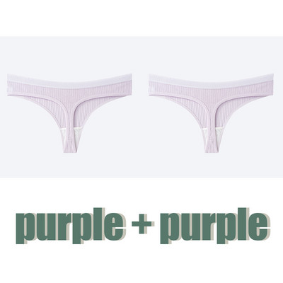 1/2kom Ženske seksi tange Ženske pamučne gaćice Niskog struka Prugaste jednobojne gaće Udobno intimno donje rublje