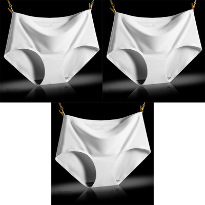 Dámske bezšvové nohavičky, veľká veľkosť 4XL, hodvábne spodné prádlo so stredným pásom pre ženy, 3 ks, veľké dámske nohavičky, sada, spodná bielizeň