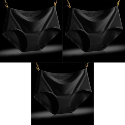 Dámske bezšvové nohavičky, veľká veľkosť 4XL, hodvábne spodné prádlo so stredným pásom pre ženy, 3 ks, veľké dámske nohavičky, sada, spodná bielizeň