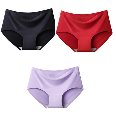 Dámske bezšvové nohavičky, veľká veľkosť 4XL, hodvábne spodné prádlo so stredným pásom pre ženy, 3 ks, veľké dámske nohavičky, sada, spodná bielizeň
