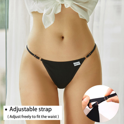 FINETOO pamučne g string podesive ženske gaćice Seksi gaćice niskog struka Bešavne tange Žensko donje rublje Tangas Mujer S-XL