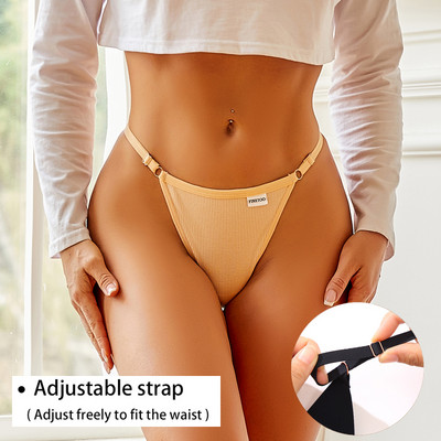 FINETOO pamučne g string podesive ženske gaćice Seksi gaćice niskog struka Bešavne tange Žensko donje rublje Tangas Mujer S-XL