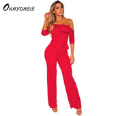 OKAYOASIS Δωρεάν αποστολή Casual New Style μονόχρωμο Romper Playsuit μονόχρωμο φόρεμα παιχνιδιών με μισό μανίκι γυναικείες φόρμες για πάρτι