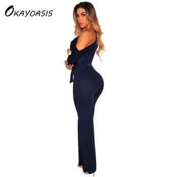 OKAYOASIS Δωρεάν αποστολή Casual New Style μονόχρωμο Romper Playsuit μονόχρωμο φόρεμα παιχνιδιών με μισό μανίκι γυναικείες φόρμες για πάρτι