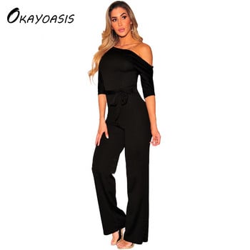 OKAYOASIS Δωρεάν αποστολή Casual New Style μονόχρωμο Romper Playsuit μονόχρωμο φόρεμα παιχνιδιών με μισό μανίκι γυναικείες φόρμες για πάρτι