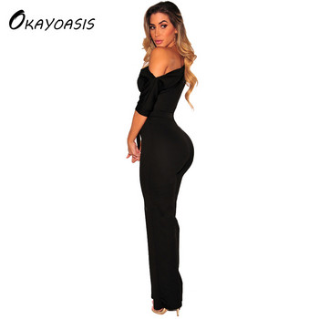 OKAYOASIS Δωρεάν αποστολή Casual New Style μονόχρωμο Romper Playsuit μονόχρωμο φόρεμα παιχνιδιών με μισό μανίκι γυναικείες φόρμες για πάρτι