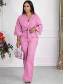 Laisvi moteriški dviejų dalių komplektai Laisvi apkarpyti viršutiniai drabužiai plačiomis kelnėmis Rudens žiema Seksualūs gatvės prašmatnūs dviejų dalių komplektai 2023 m.