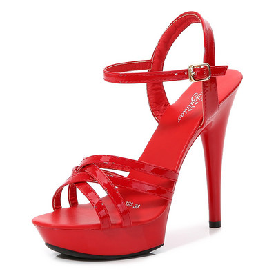 Pantofi de damă Sandale cu cataramă de curea Noua modă de vară pentru femei 13CM Model sexy cu toc înalt Sandale de podium 8 culori mărime 34-43