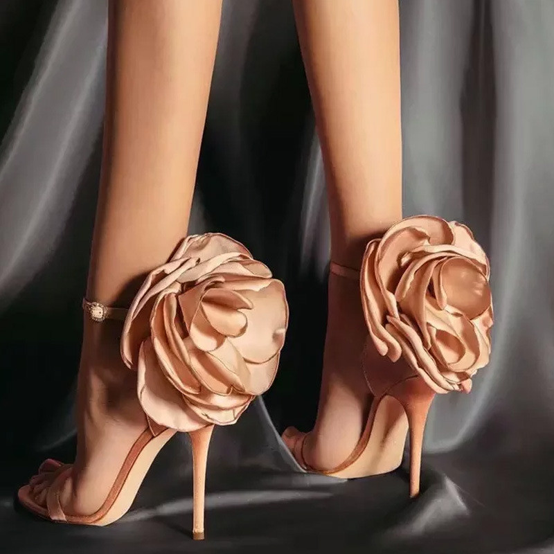 Lillekingad Naine Roos Lillepumbad Kõrge kontsaga Sandaalid Kingad Õhtune Ööklubi kõrged kontsad Kingad Seksikad Daamid Stiletto pumbad Mujer