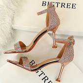 BIGTREE Παπούτσια Rhinestone Ψηλοτάκουνα Γυναικεία Pumps Sexy Kitten Heels Γυναικεία παπούτσια με ανοιχτό δάχτυλο Γυναικεία σανδάλια Γόβες Stiletto Νυφικά παπούτσια