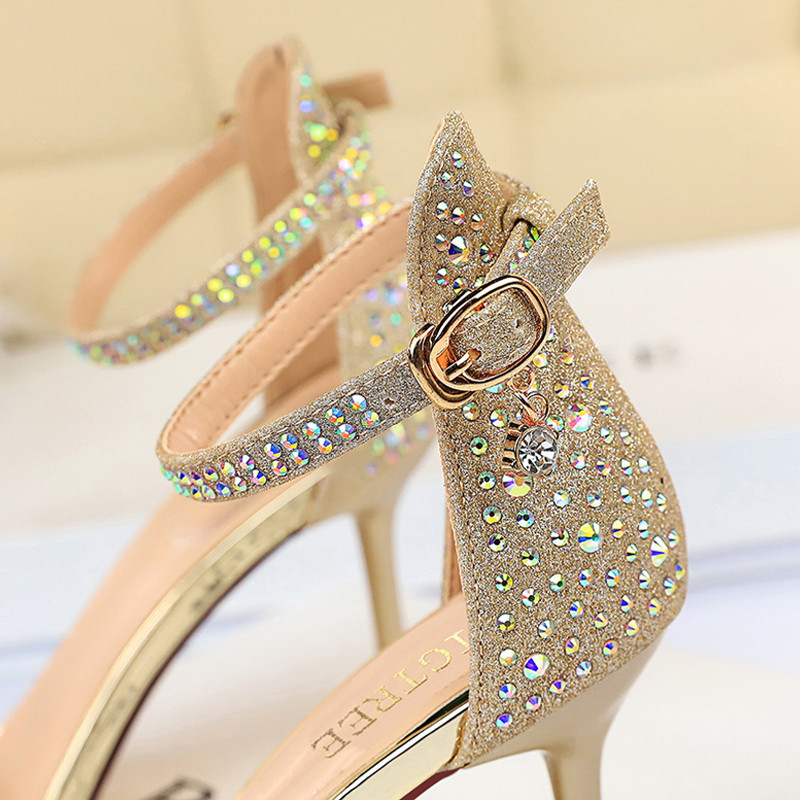 BIGTREE Παπούτσια Rhinestone Ψηλοτάκουνα Γυναικεία Pumps Sexy Kitten Heels Γυναικεία παπούτσια με ανοιχτό δάχτυλο Γυναικεία σανδάλια Γόβες Stiletto Νυφικά παπούτσια