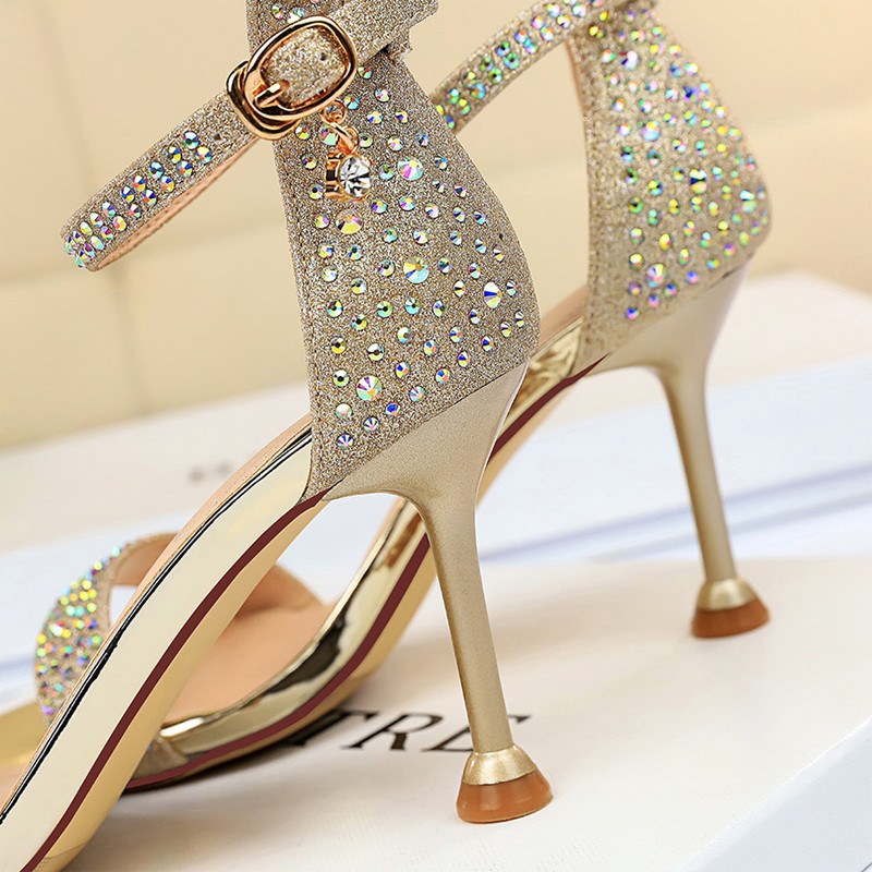 BIGTREE Παπούτσια Rhinestone Ψηλοτάκουνα Γυναικεία Pumps Sexy Kitten Heels Γυναικεία παπούτσια με ανοιχτό δάχτυλο Γυναικεία σανδάλια Γόβες Stiletto Νυφικά παπούτσια