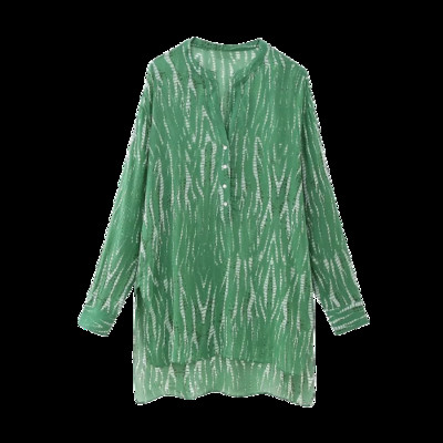 TRAF 2023 Dámska 2-dielna súprava, módny košeľový oblek s potlačou, dlhý top + potlačené domáce ležérne nohavice, ležérne outfity