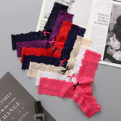 5vnt moteriški apatiniai Sexy String 5vnt Didelio dydžio Moteriškos kelnaitės apatinis trikotažas G styginiai permatomos nėriniuotos kelnaitės, elastingos žemos juosmens juostos