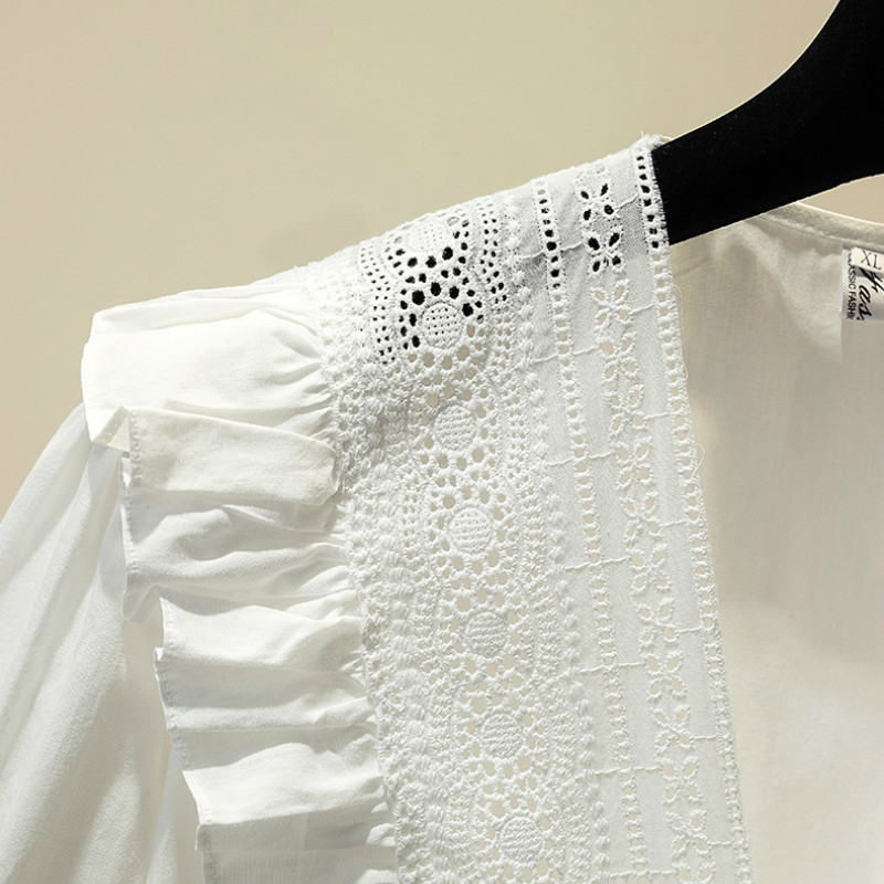 Ženske bluze Košulje Proljetne Ženske majice s V-izrezom S volanima Jednobojna Elegantna francuska moda Ugodna visokokvalitetna šik oprema Dnevni izlazak Ured