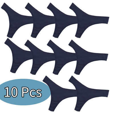 Chiloți sexy pentru femei, 10 culori, tanga din bumbac, 5/10 buc. Loturi de lenjerie de corp pentru femeie cu talie joasă, tanga pentru femei Bikini Lenceria Femenina