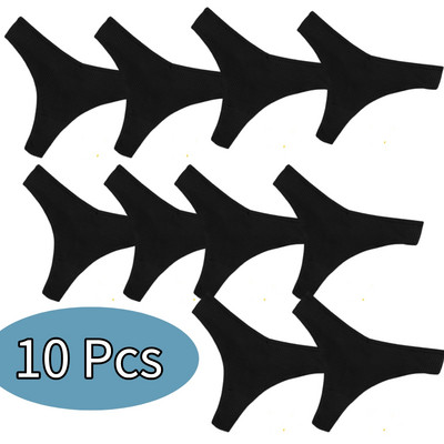 Chiloți sexy pentru femei, 10 culori, tanga din bumbac, 5/10 buc. Loturi de lenjerie de corp pentru femeie cu talie joasă, tanga pentru femei Bikini Lenceria Femenina