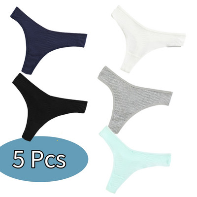 Chiloți sexy pentru femei, 10 culori, tanga din bumbac, 5/10 buc. Loturi de lenjerie de corp pentru femeie cu talie joasă, tanga pentru femei Bikini Lenceria Femenina