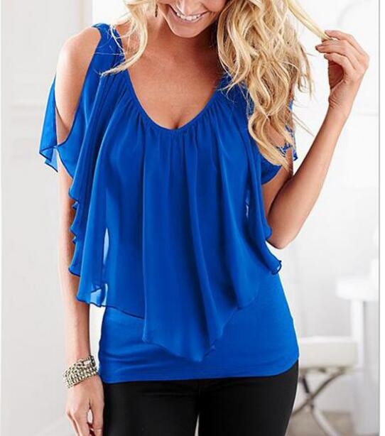 Ljetna ženska bluza široka košulja s V izrezom s leptir rukavima od šifona bluza bez rukava Ženska bluza s kratkim rukavima crna velika veličina 3xl